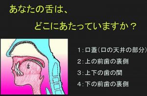 舌がどこにあたっているか